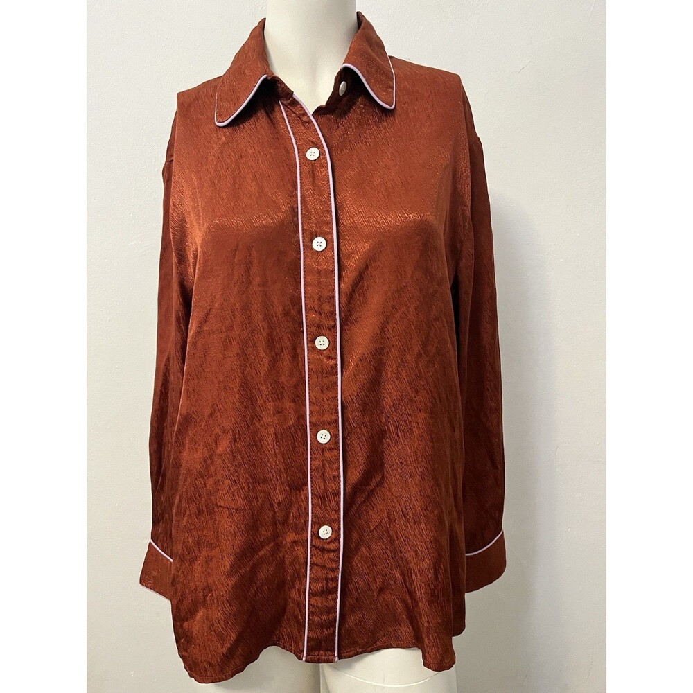 Untitled in Motion Silk Shirt S Manifest Bronze Metallic Dreamy Artsy Fairy